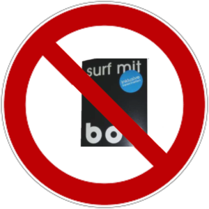Verbotsschild mit BOB Sim Karte