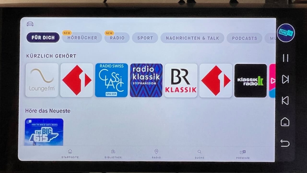 Diverse Radiofavoriten von TuneIn Eversolo A6